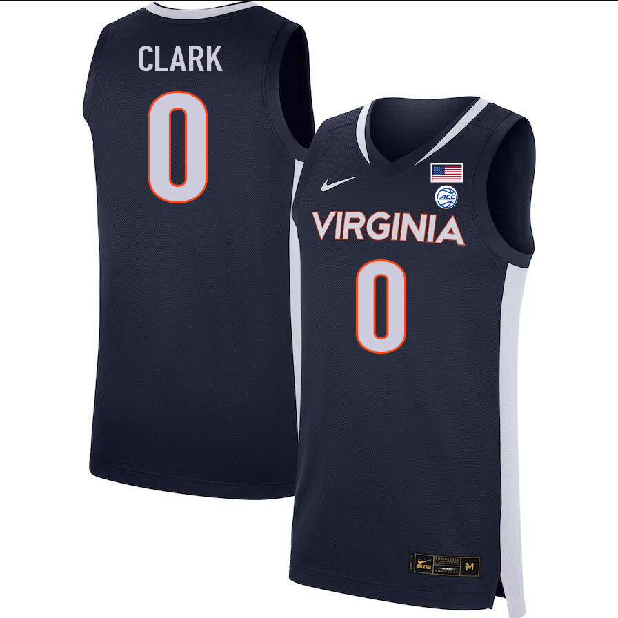 Men #0 Kihei Clark Virginia Cavaliers College 2022-23 Stitched Basketball Jerseys Sale-Navy